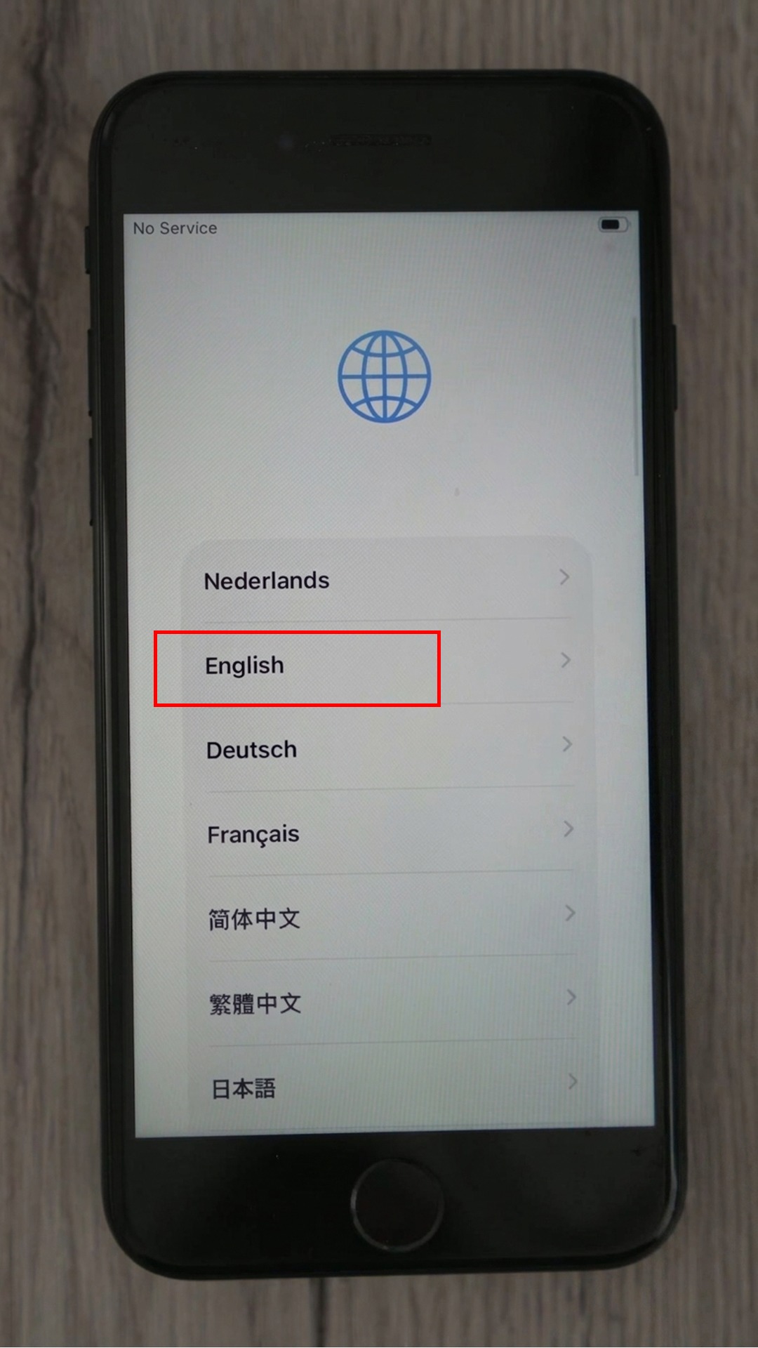 Language selection