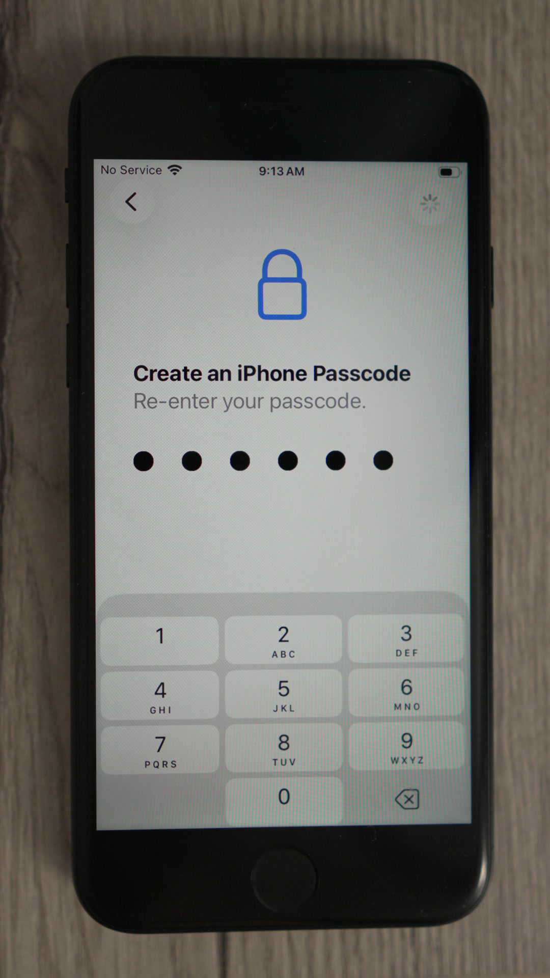 Re-enter passcode