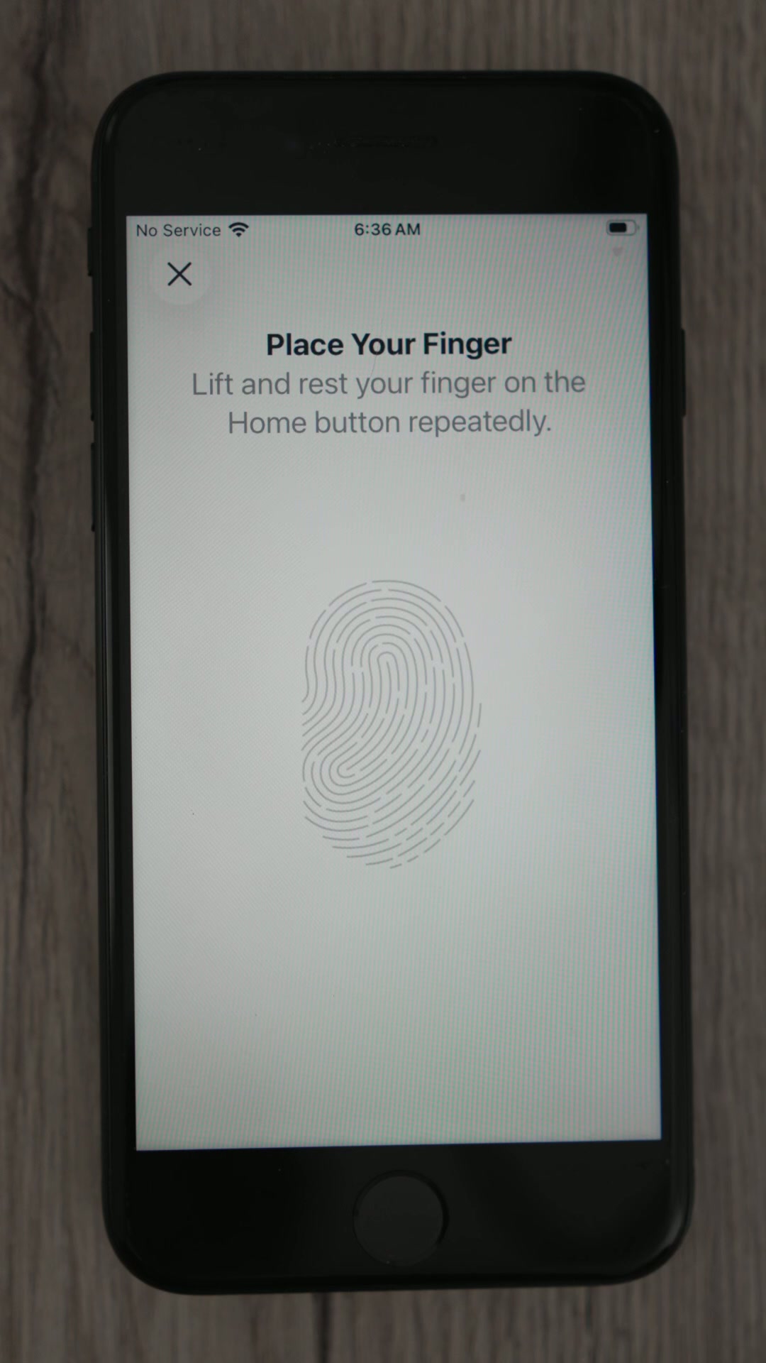 Touch ID scanning