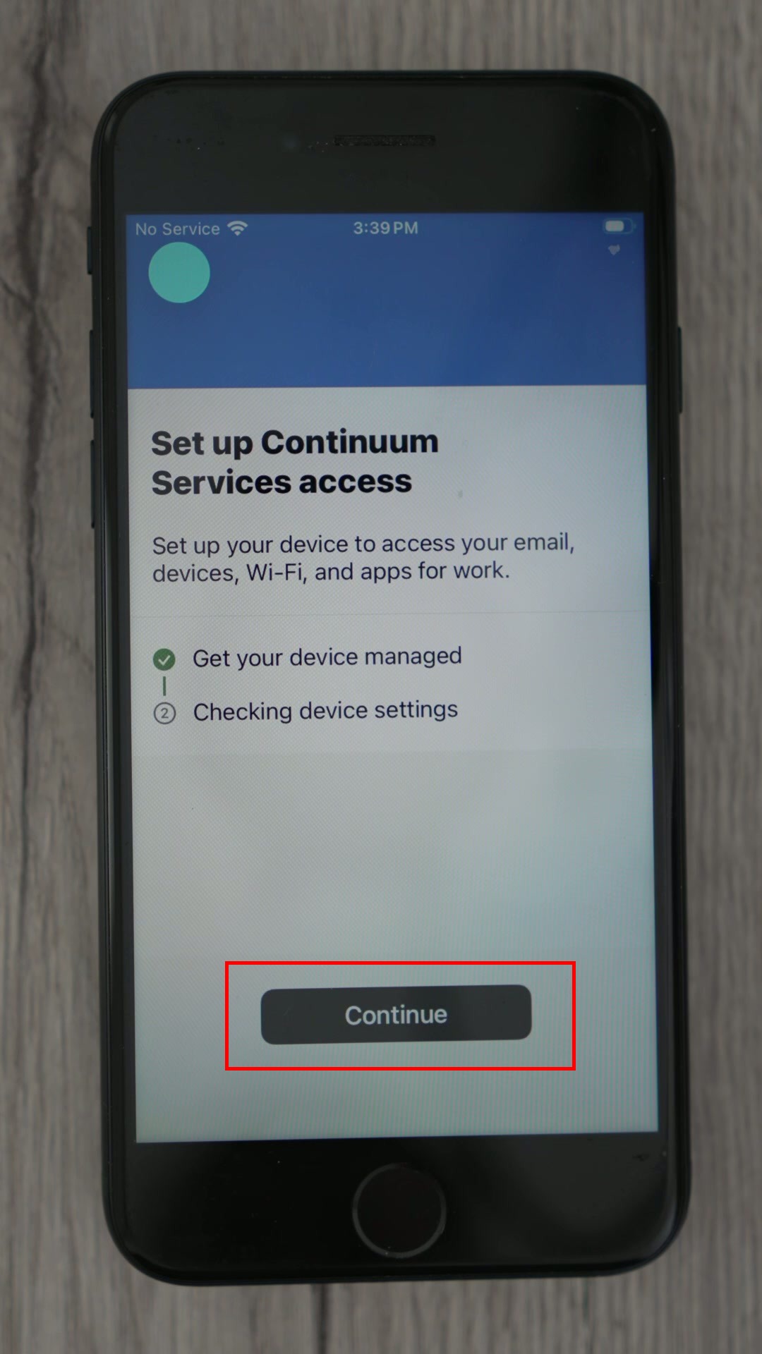 Device managed - green check