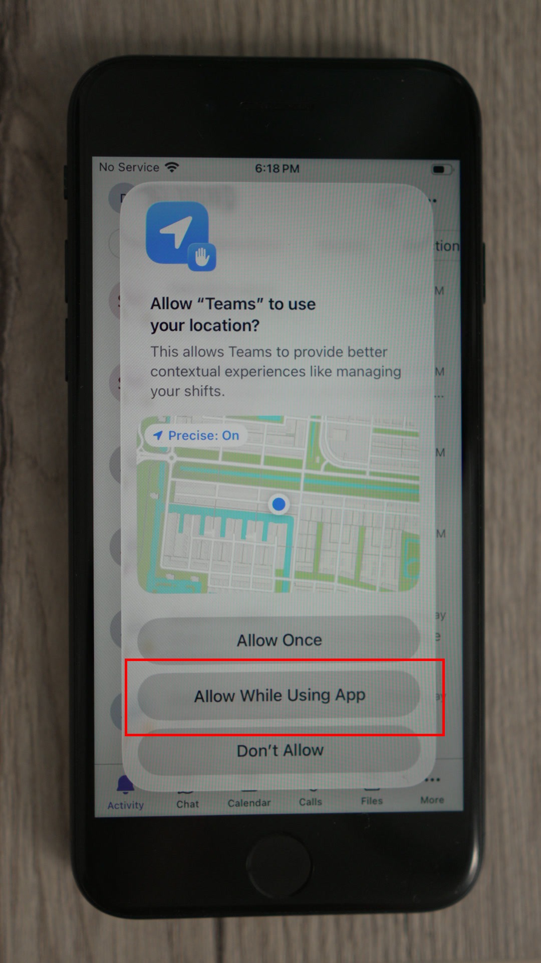 Teams location permission