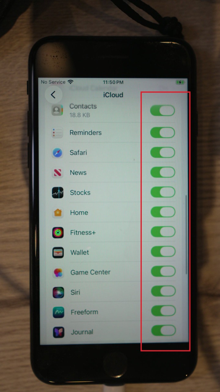 iCloud app list continued