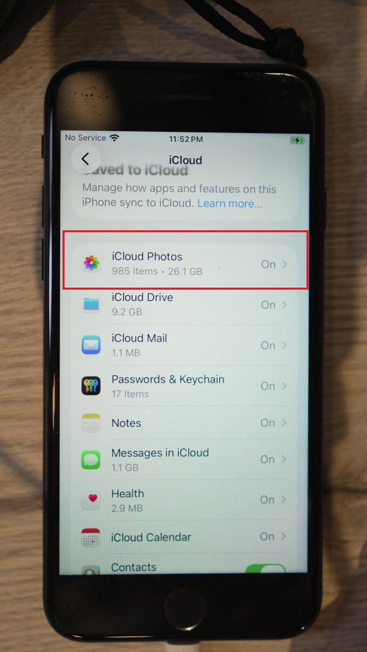 Saved to iCloud list, iCloud Photos